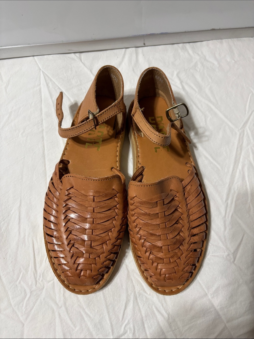 Mossimo Supply Co. Tan Woven Leather Huarache-Style Moccasins